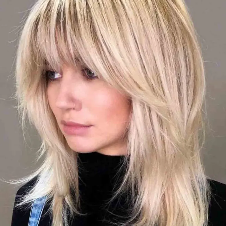 Fluffy Blonde Wolf Cut With Fringes