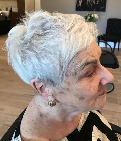  70+ White Choppy Pixie