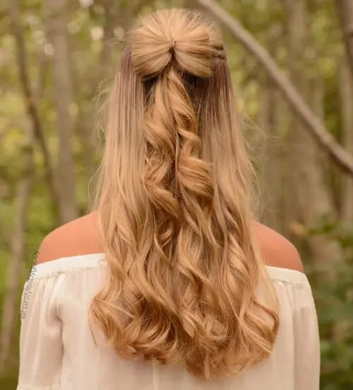 Half-Up Curled Hairbow