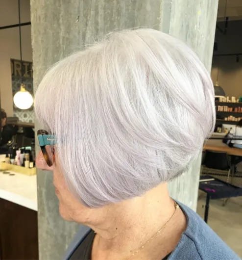 Jaw-Length Silver Stacked Bob