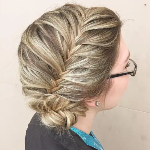 Relaxed French Fishtail Updo