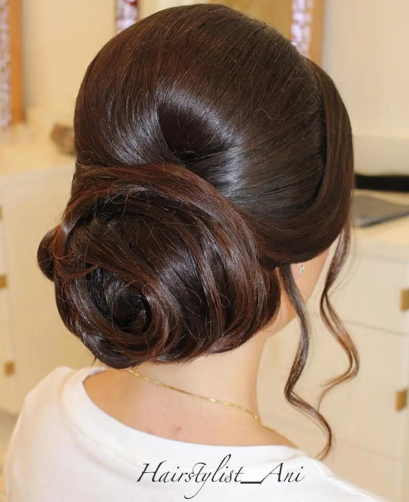 Sleek Bouffant with Front Ringlets