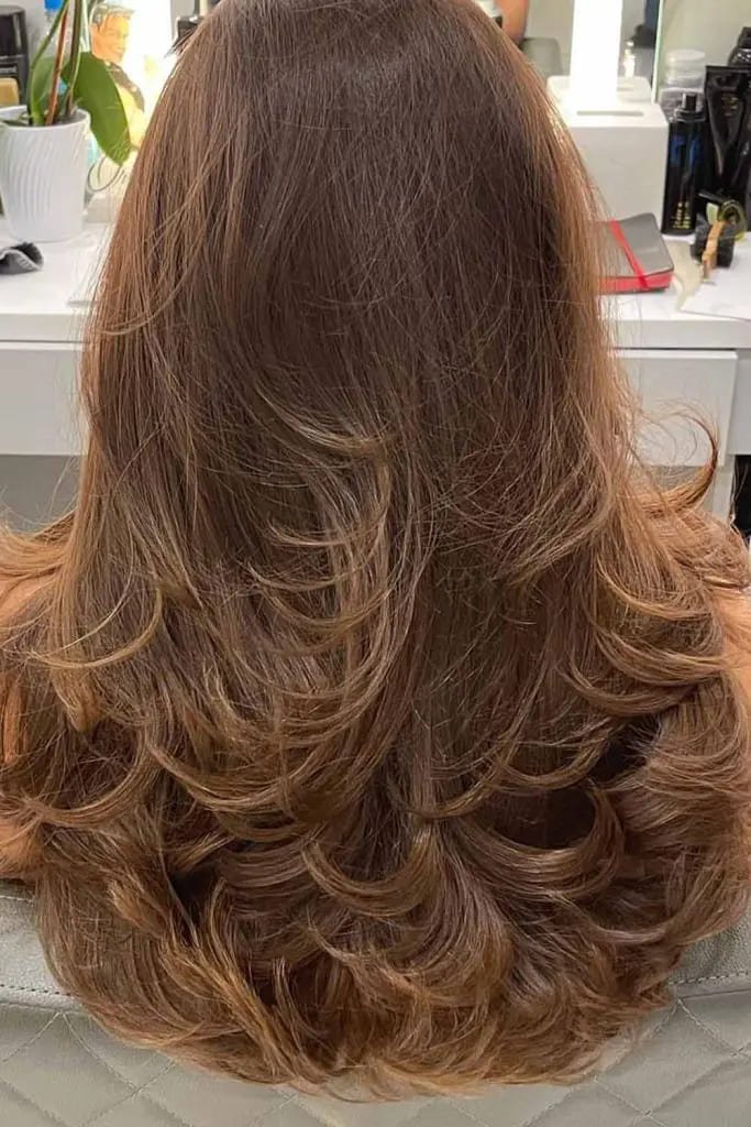  Layered Chocolate Brown Waves