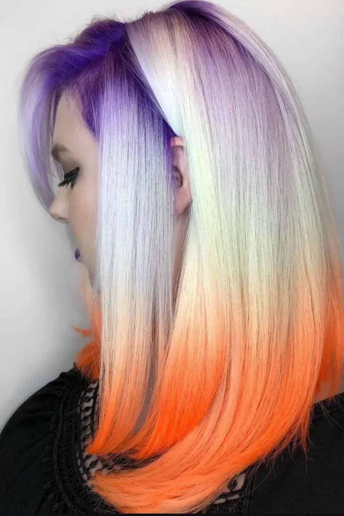  Purple Orange Gradient Hairstyle