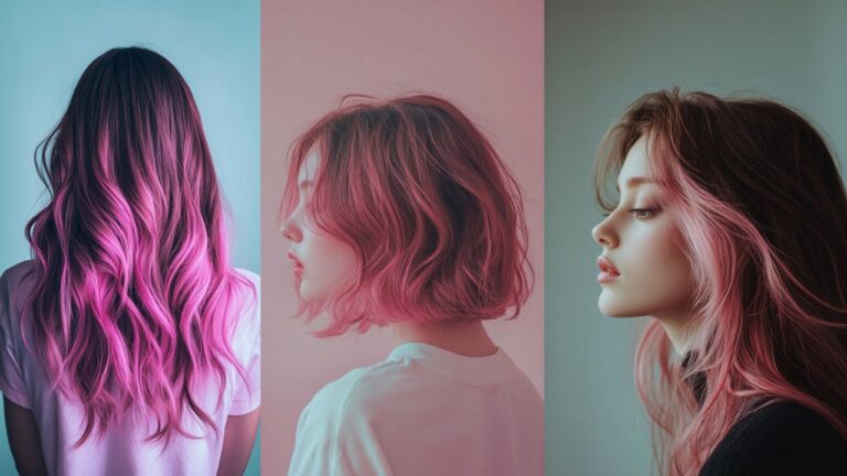 10 Pretty Pink Highlights in Brown Hair