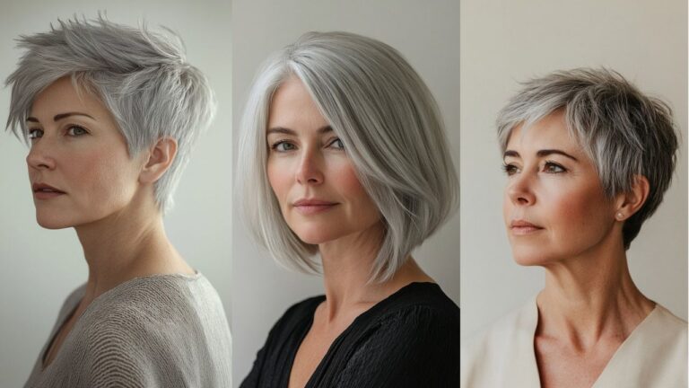 10 Short Hairstyles for Women Over 50 with Gray Hair