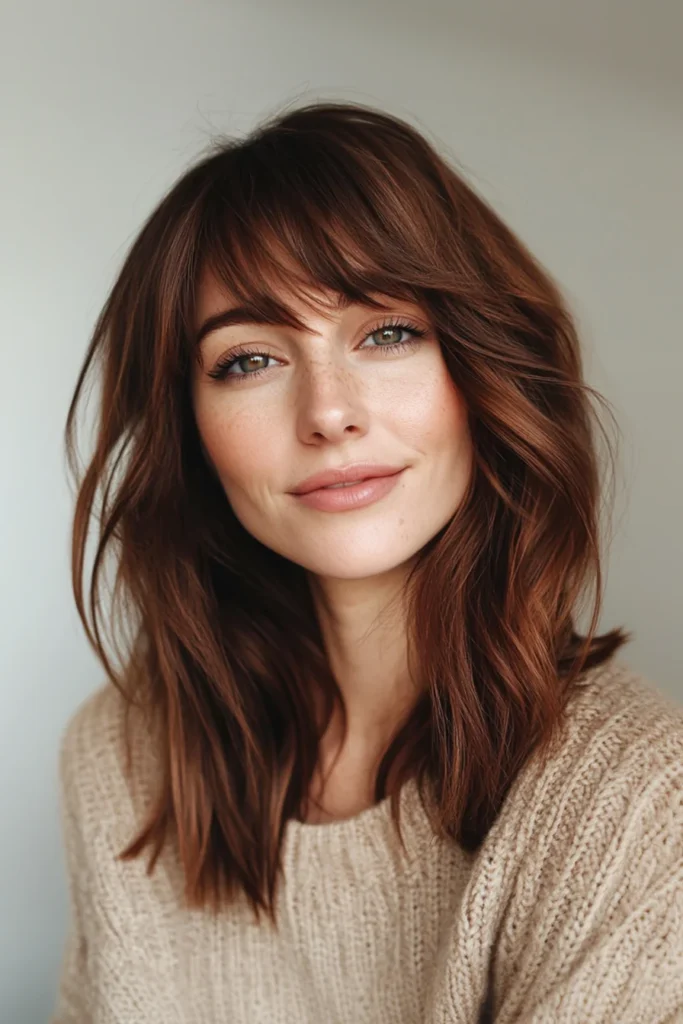 10 Must-See Medium Length Hairstyles with Bangs 9 Angled Lob with Side Bangs