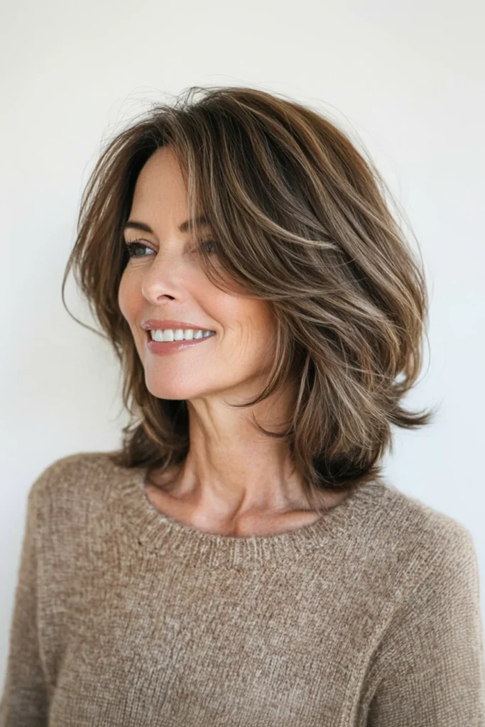 10 Age-Defying Hairstyles for Older Women 10 Angled Lob with Soft Mocha Highlights