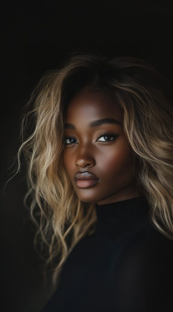 10 Flattering Hair Color Ideas for Brown Skin 3 Ash Blonde Curls with Dark Roots