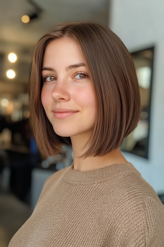 9 Chic Layered Bob Hairstyles 8 Blunt Bob with Face-Framing Layers