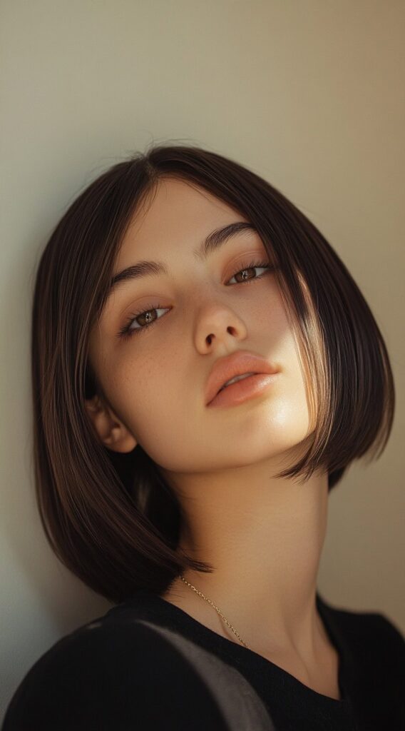 10 Gorgeous Straight Hairstyles 4 Blunt Bob with Sleek Finish