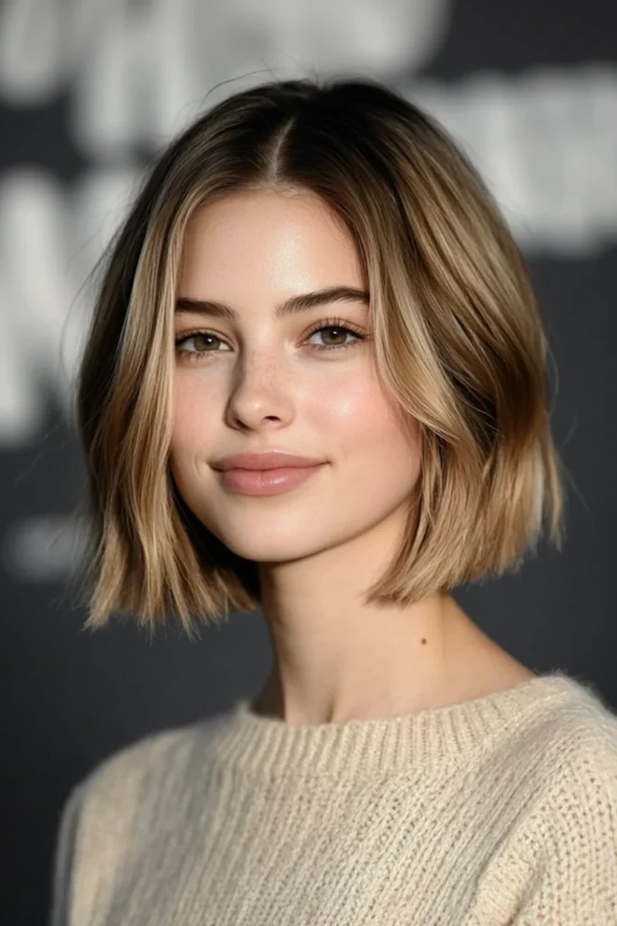 10 Stunning Medium Bob Hairstyles 11 Blunt-Cut Bob with Champagne Blonde Color Melt