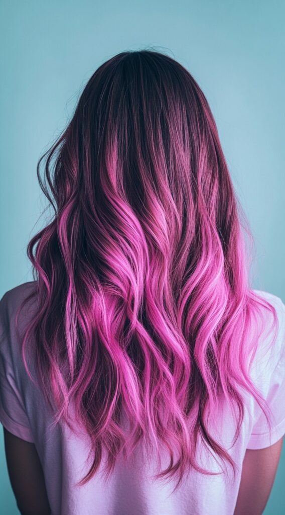 Bold Neon Pink Waves