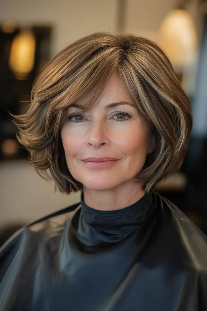 10 Stunning Short Wispy Haircuts for Older Women 9 Caramel Short Choppy Bob