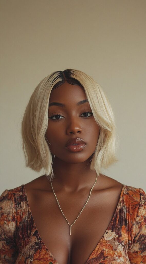 10 Modern Blonde Bob Hairstyles 9 Center-Parted Blonde Bob with Soft Layers