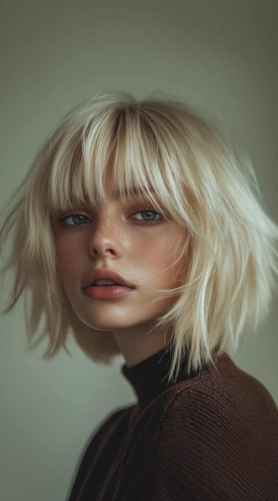 10 Modern Bob Hairstyles for Fine Hair 11 Choppy Blonde Bob with Wispy Bangs