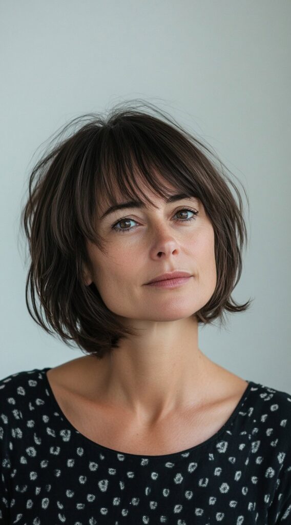 10 Gorgeous Bob Hairstyles for Fine Hair 11 Choppy Bob with Bangs
