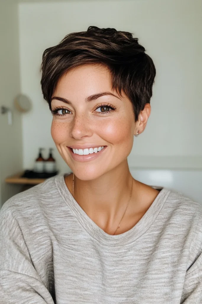 Classic Cropped Pixie in Deep Espresso