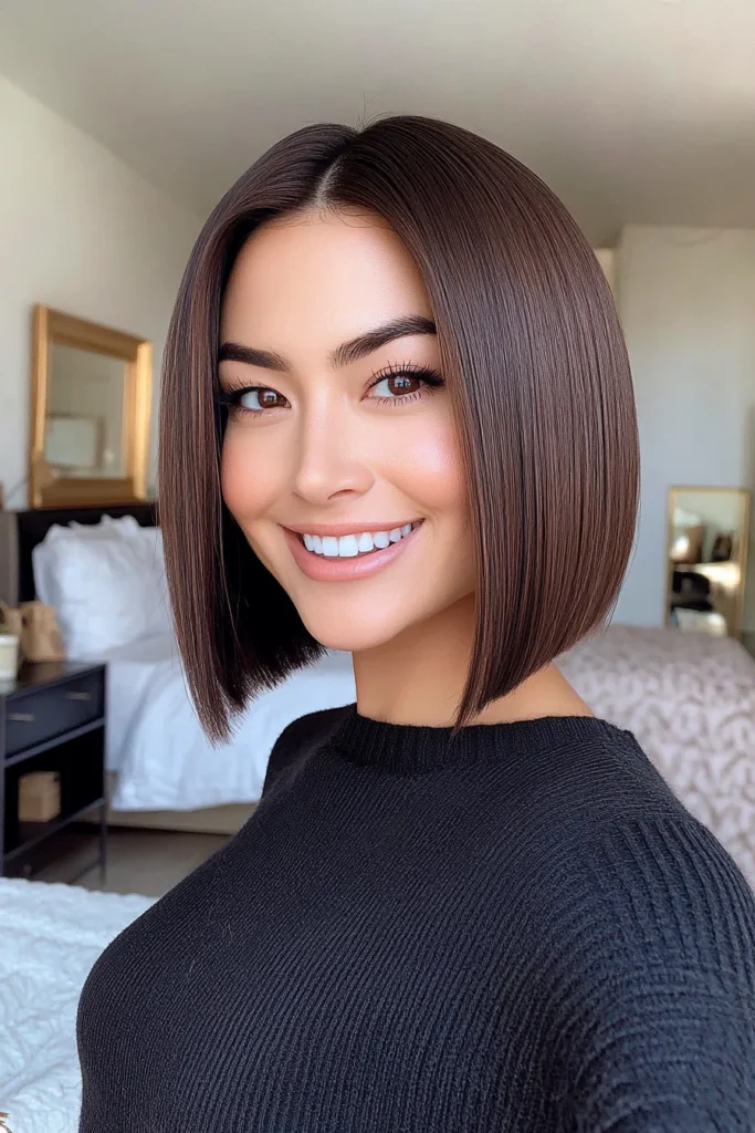 10 Chic Straight Bob Haircuts 2 Classic Espresso Bob