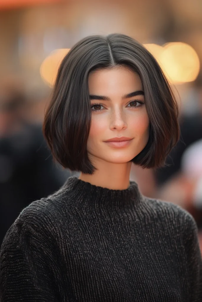 10 Stylish Bob Hairstyles for Thin Hair 10 Classic French Bob in Dark Mocha