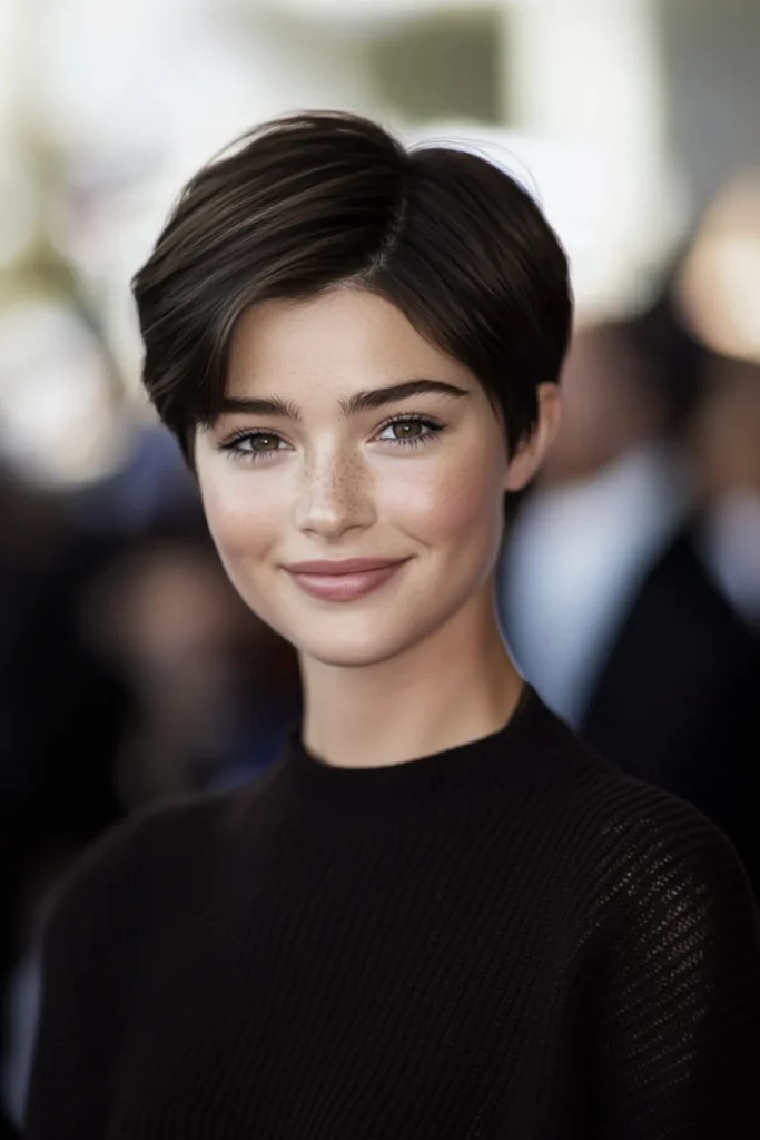9 Ultra-Chic Short Pixie Haircuts 3 Classic Tapered Pixie in Dark Chocolate Brown