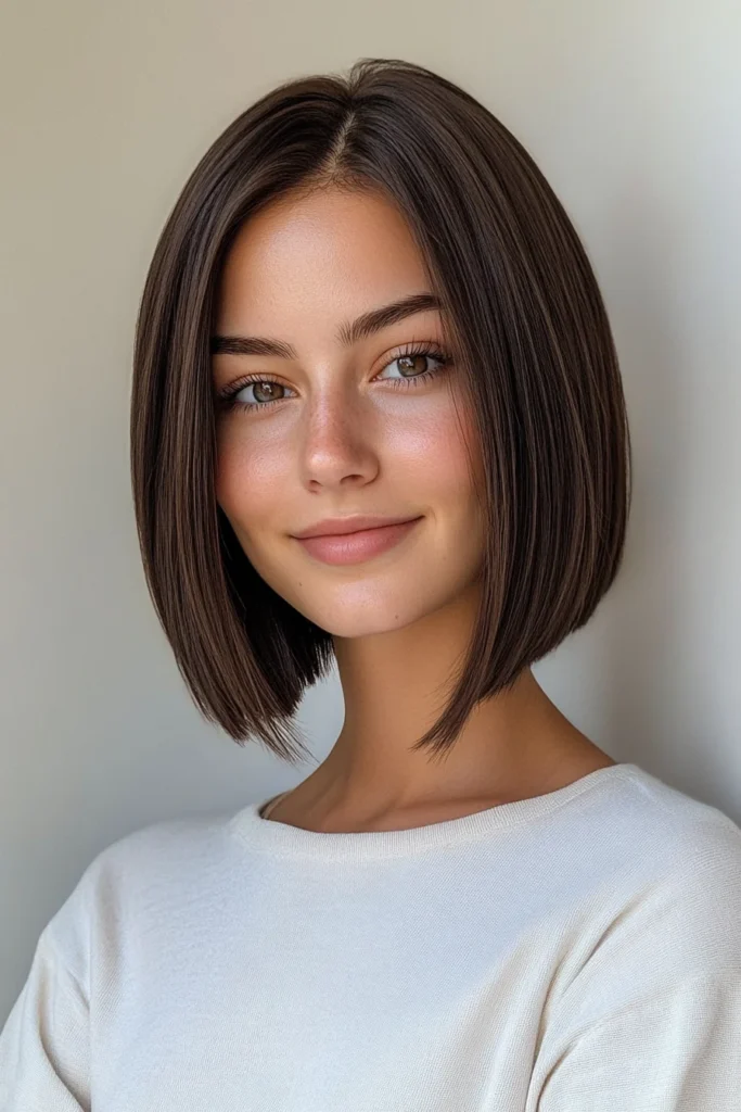 10 Chic Straight Bob Haircuts 6 Dark Chocolate Blunt Bob
