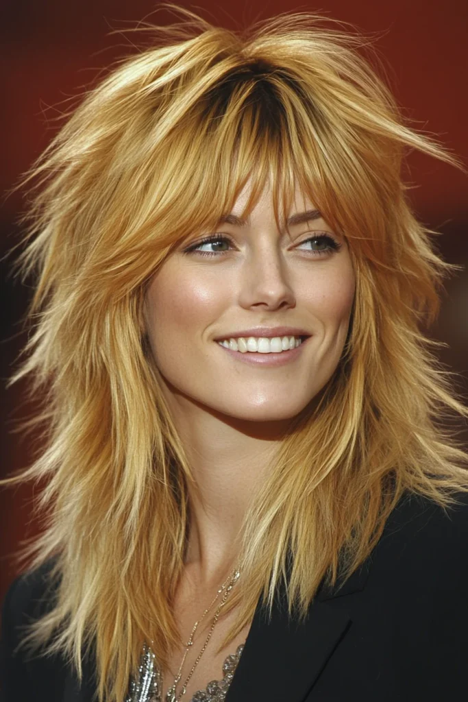 10 Stunning Shaggy Mullet Haircuts 2 Golden Honey Feathered Mullet