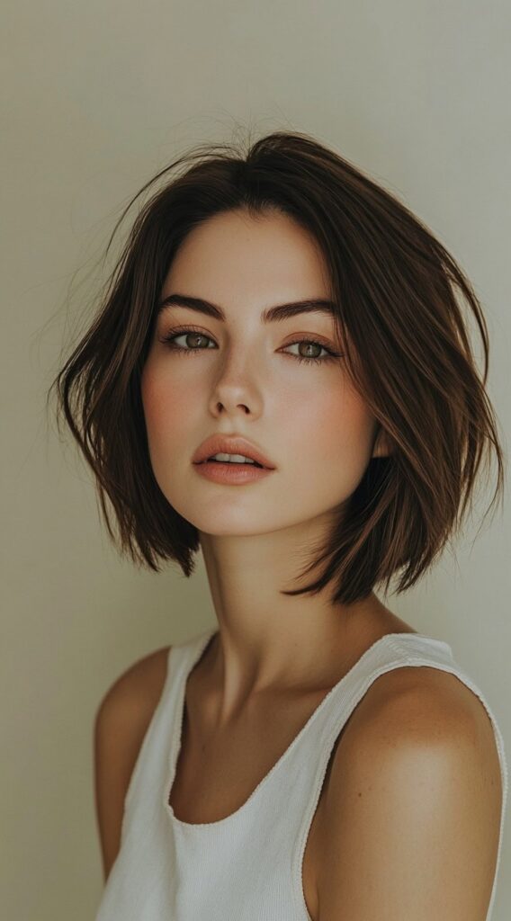 10 Modern and Stylish Brown Bob Hairstyles 7 Layered Bob with Soft Movement