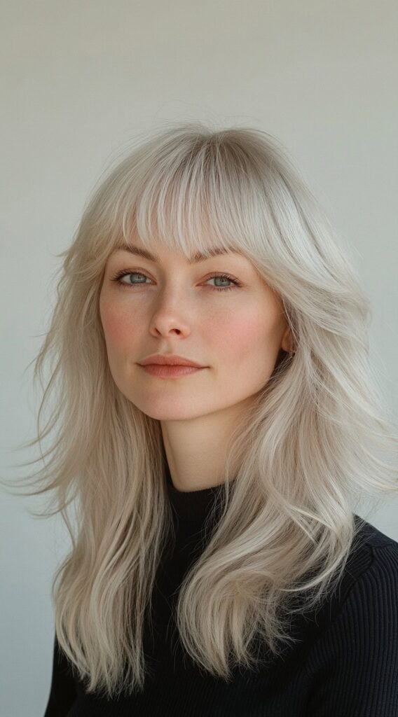 10 Flawless Fine Hair with Bangs Hairstyles 11 Layered Long Hair with Wispy Bangs