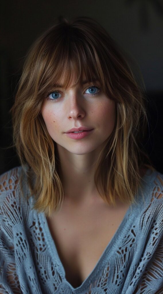 10 Lob Hairstyles for Fine Hair 2 Lob With Bottleneck Bangs Perfect for Round Faces