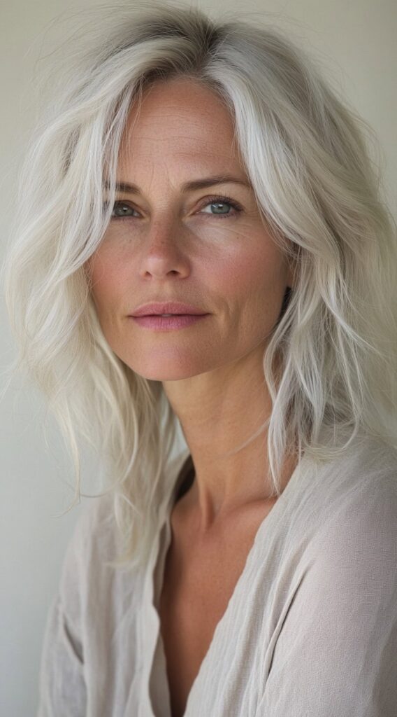 10 Modern Bob Hairstyles for Fine Hair 8 Loose Silver Waves with Tousled Texture