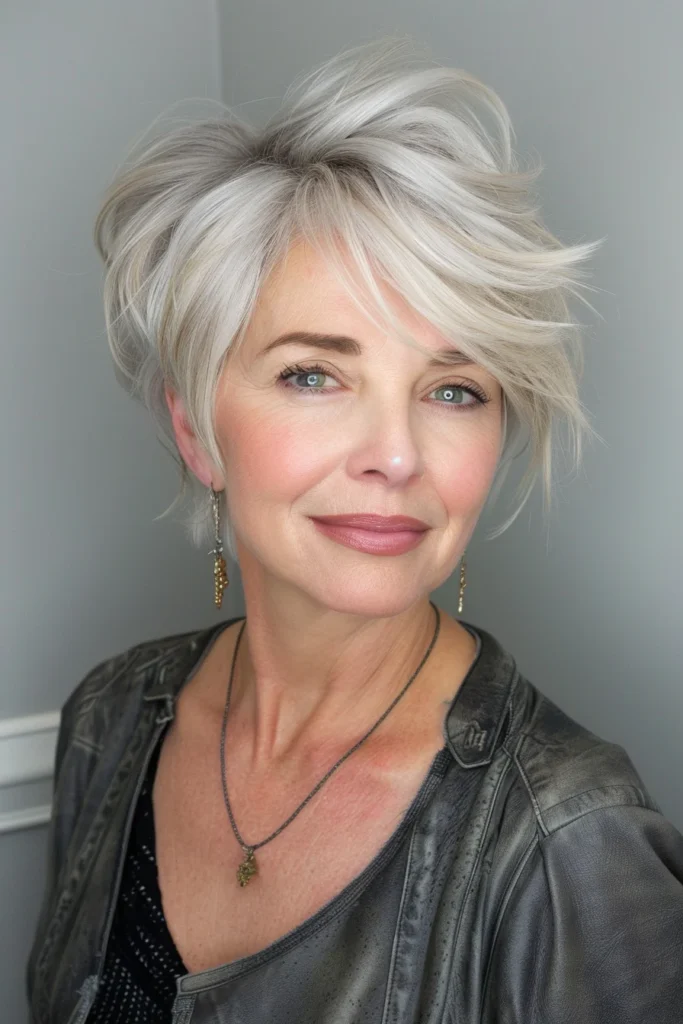 10 Stunning Short Hairstyles for Women Over 60 with Fine Hair 10 Low Maintenance Pixie in Natural Grey