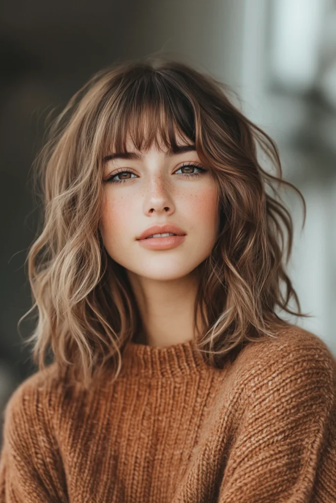 10 Must-See Medium Length Hairstyles with Bangs 10 Mid Length Waves with Full Fringe