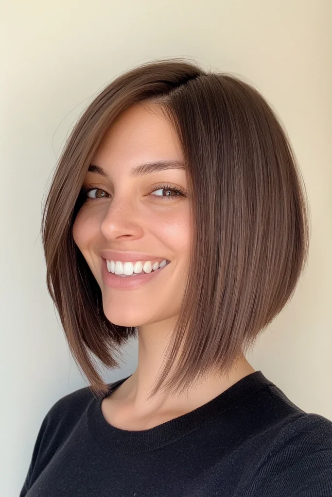 10 Chic Straight Bob Haircuts 8 Mocha Brown Asymmetrical Bob