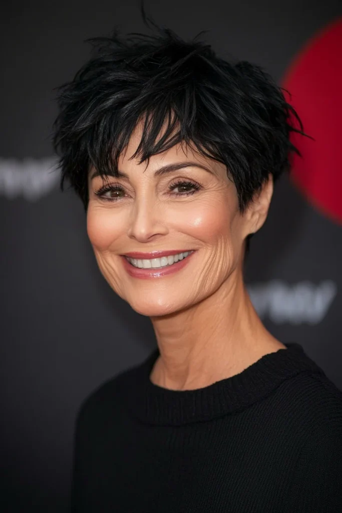 10 Stunning Short Wispy Haircuts for Older Women 8 Natural Black Textured Pixie