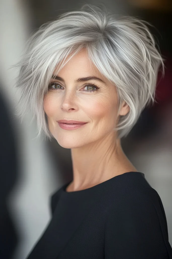 10 Stunning Short Wispy Haircuts for Older Women 7 Silvery Mushroom Crop