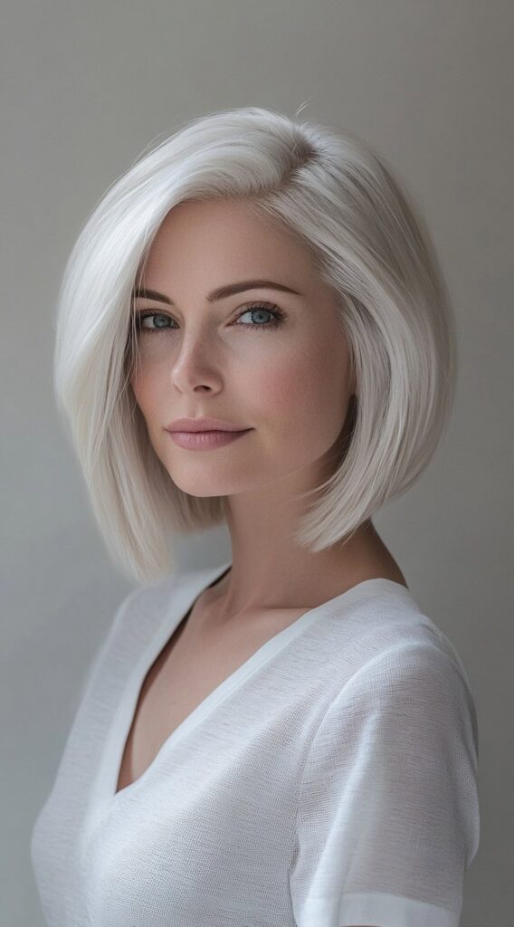 10 Modern Blonde Bob Hairstyles 8 Sleek Icy Blonde Bob