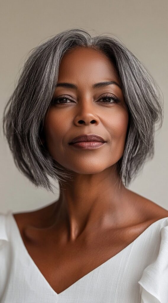 10 Gorgeous Bob Hairstyles for Fine Hair 3 Sleek Silver Bob