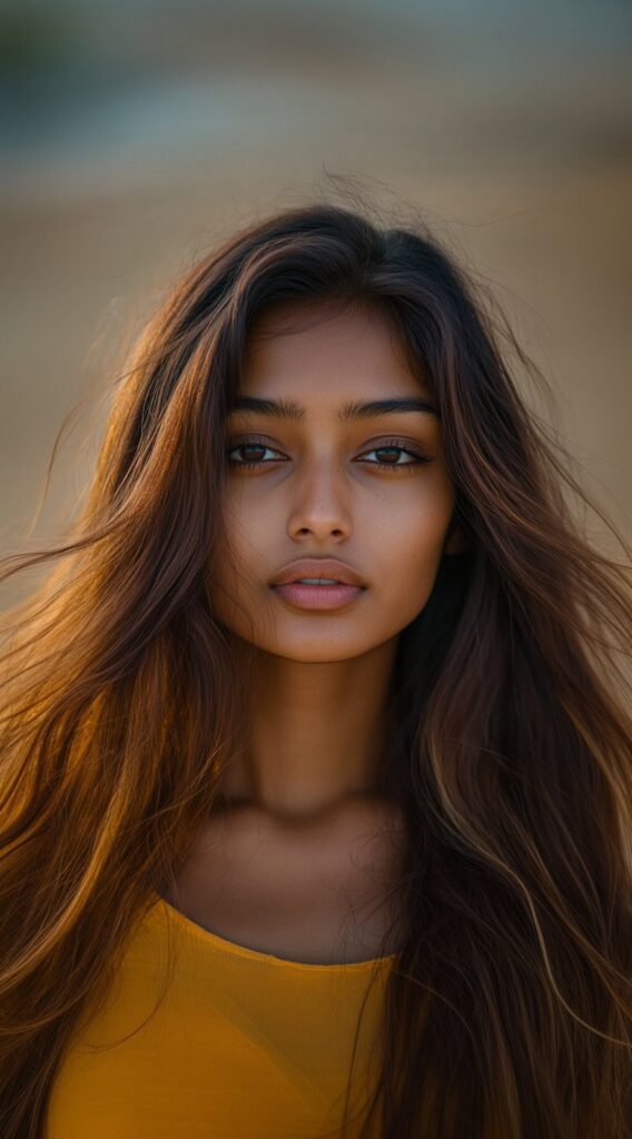 10 Flattering Hair Color Ideas for Brown Skin 2 Soft Auburn Waves with Natural Flow