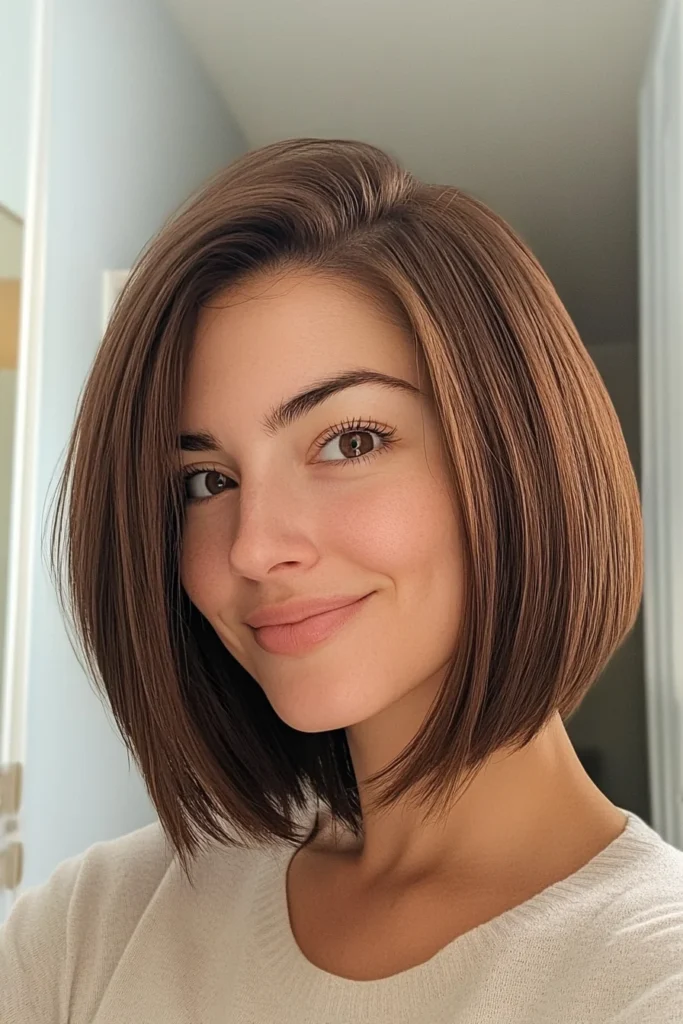 10 Chic Straight Bob Haircuts 3 Softly Layered Chestnut Bob