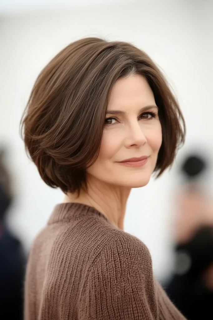 10 Stunning Bob Hairstyles for Women Over 50 6 Stacked Bob with Voluminous Back