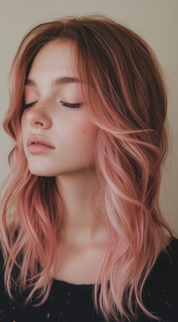 Subtle Rosy Face-Framing Layers