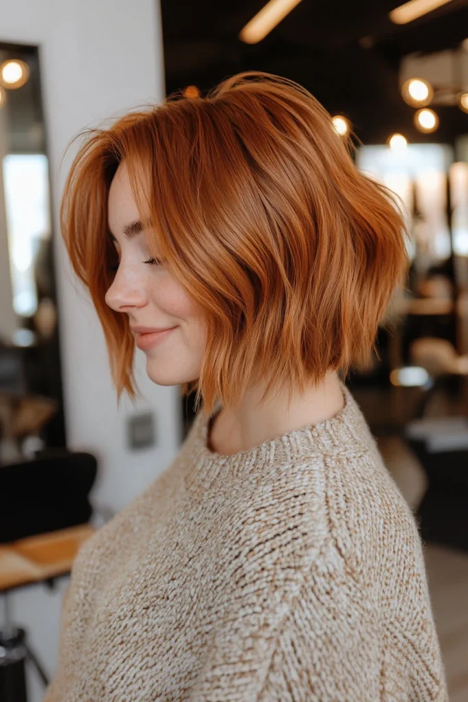 10 Stylish Bob Hairstyles for Thin Hair 9 Tapered Bob with Soft Copper Balayage