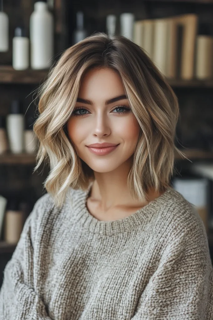10 Stylish Bob Hairstyles for Thin Hair 4 Textured Bob with Balayage Highlights