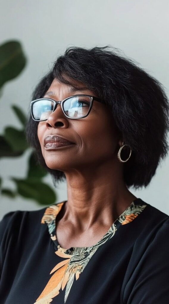 10 Older Black Women Hairstyles for Over 50 6 Textured Bob with Natural Volume