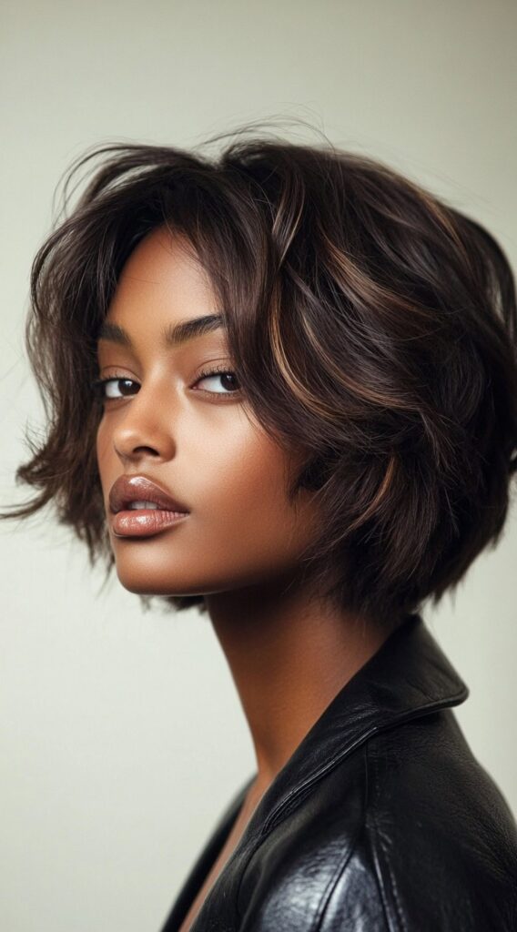 10 Modern and Stylish Brown Bob Hairstyles 2 Textured Bob with Soft Highlights