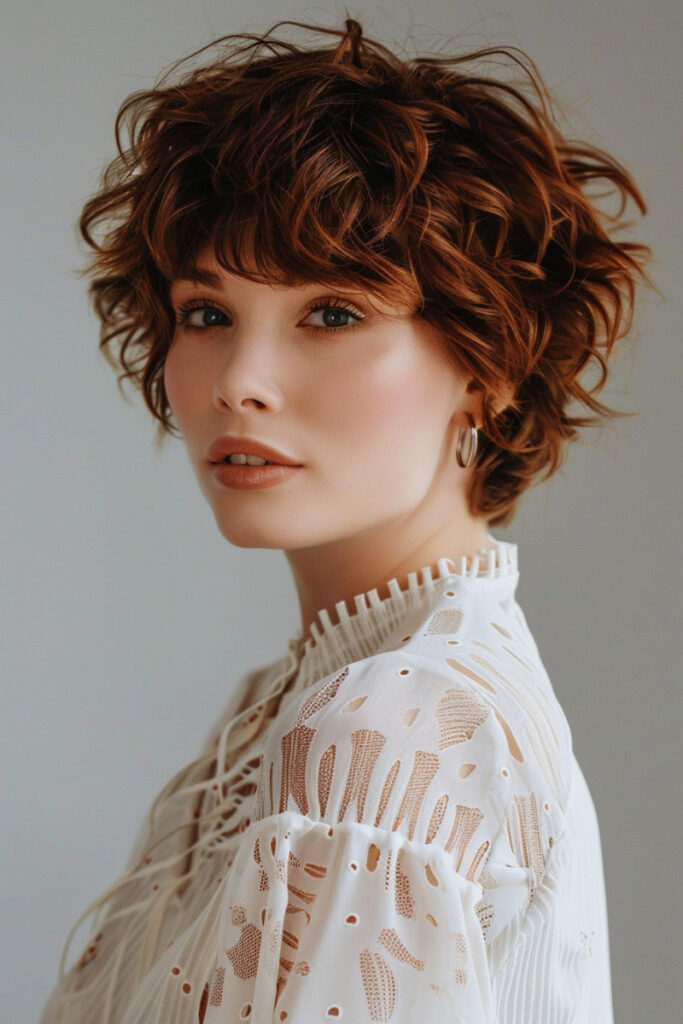 10 Short Flippy Hairstyles for Trendy Texture 5 The Curly Shag with Flipped Layers