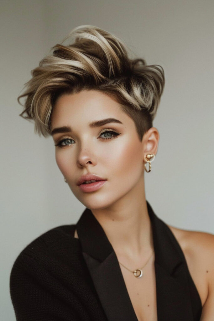 10 Short Flippy Hairstyles for Trendy Texture 10 The Edgy Undercut Pixie with Flipped Top