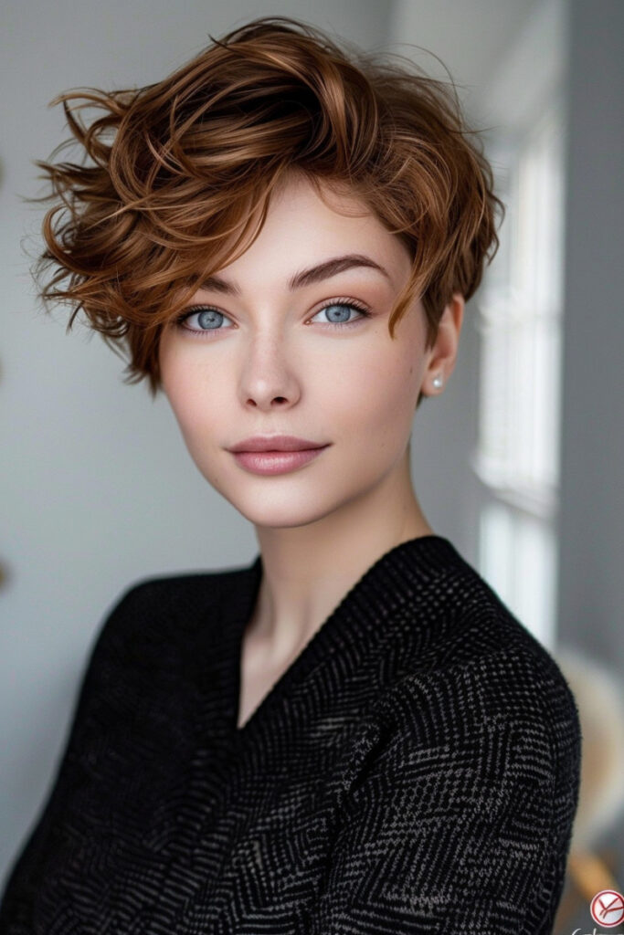 10 Short Flippy Hairstyles for Trendy Texture 11 The Side-Swept Flipped Out Pixie
