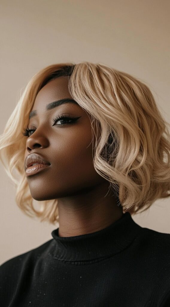 10 Modern Blonde Bob Hairstyles 7 Wavy Blonde Bob with Dark Roots
